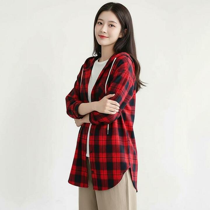 [헬리꽁땡]리오체크후드셔츠2종