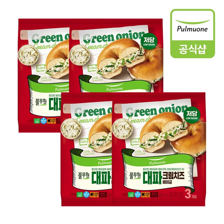 [풀무원] 대파 크림치즈 베이글 405gX4개