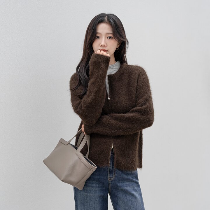 레이토 울 투웨이 니트 집업