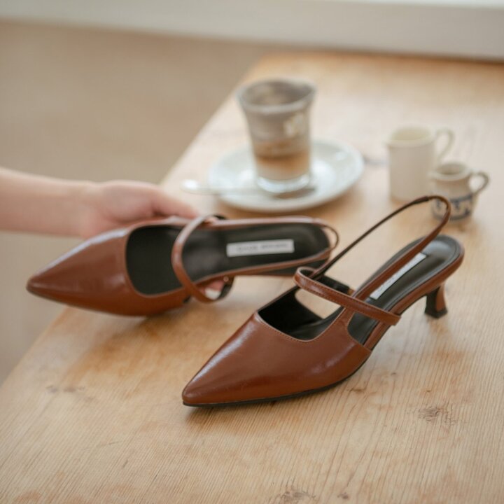 (광주신세계)베인드 미들힐 슬링백 5cm