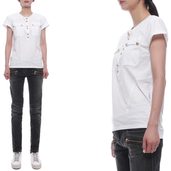 (주)유니코(UNICO.CO [발망] 여성 포켓 반팔티셔츠 (8175 122M C0001)