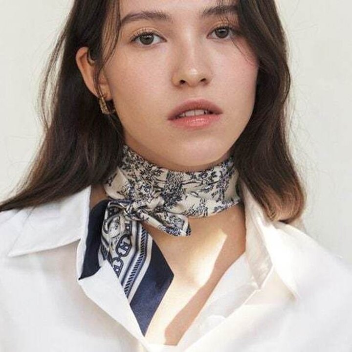(대구신세계)[BEST패턴][뜨왈드주이] Toile de Jouy 네이비 쁘띠 실크 HISC6E311N2
