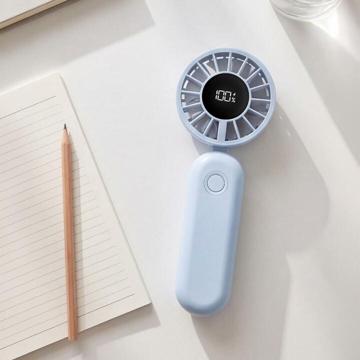 [모니즈] 에어쿨 급속냉각 휴대용 선풍기 LED 무선 접이식 미니 선풍기