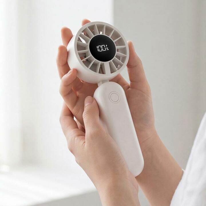 [모니즈] 에어쿨 급속냉각 휴대용 선풍기 LED 무선 접이식 미니 선풍기