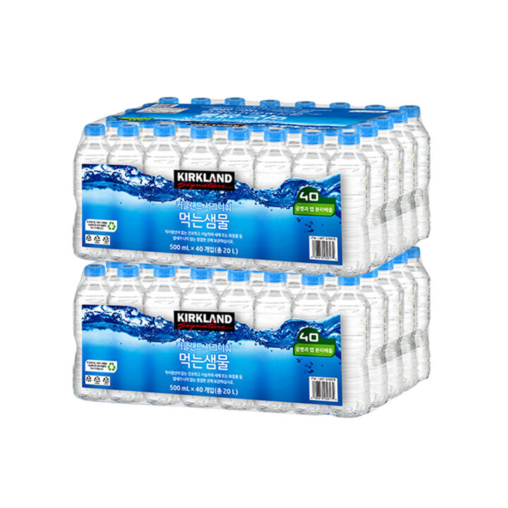 커클랜드 시그니춰 먹는샘물 무라벨 생수 500mL X 80병