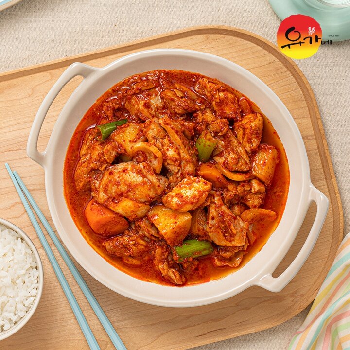유가네 닭볶음탕 220g 6인분(닭다리살 6팩+닭볶음탕 양념 6팩)