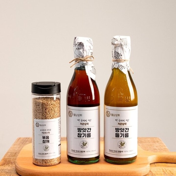 (광주신세계)월남상회 국산 저온압착 참기름 들기름 참깨 선물세트 정성4호