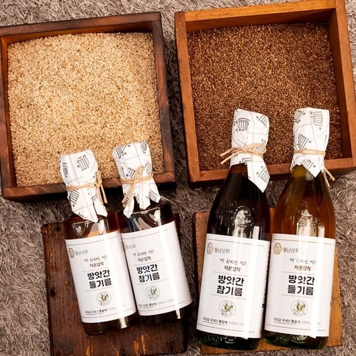 (광주신세계)월남상회 국산 저온압착 참기름 들기름 참깨 선물세트 정성4호