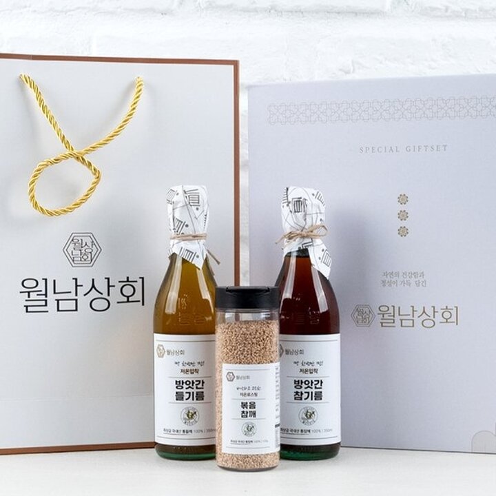 (광주신세계)월남상회 국산 저온압착 참기름 들기름 참깨 선물세트 정성4호