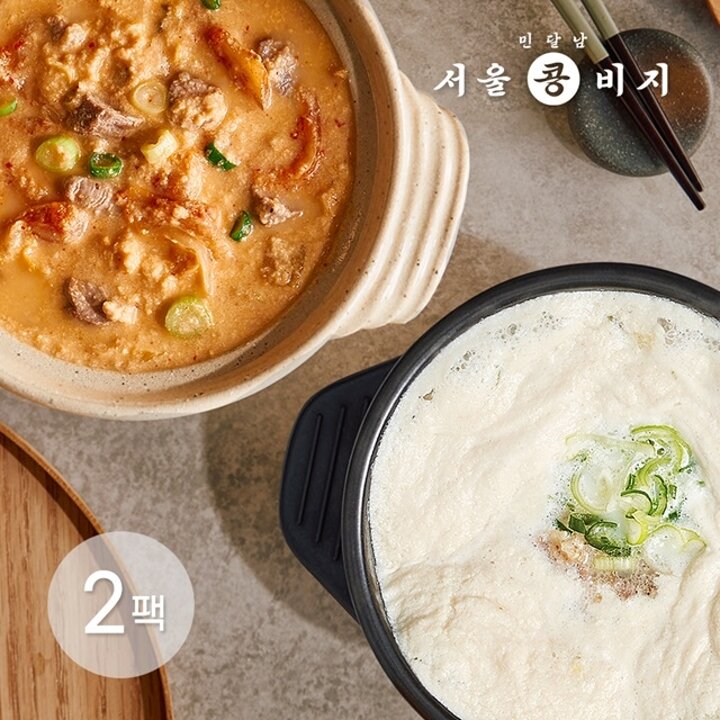  [서울콩비지] 국내산 콩비지 2팩 모음/비지탕/김치콩비지*