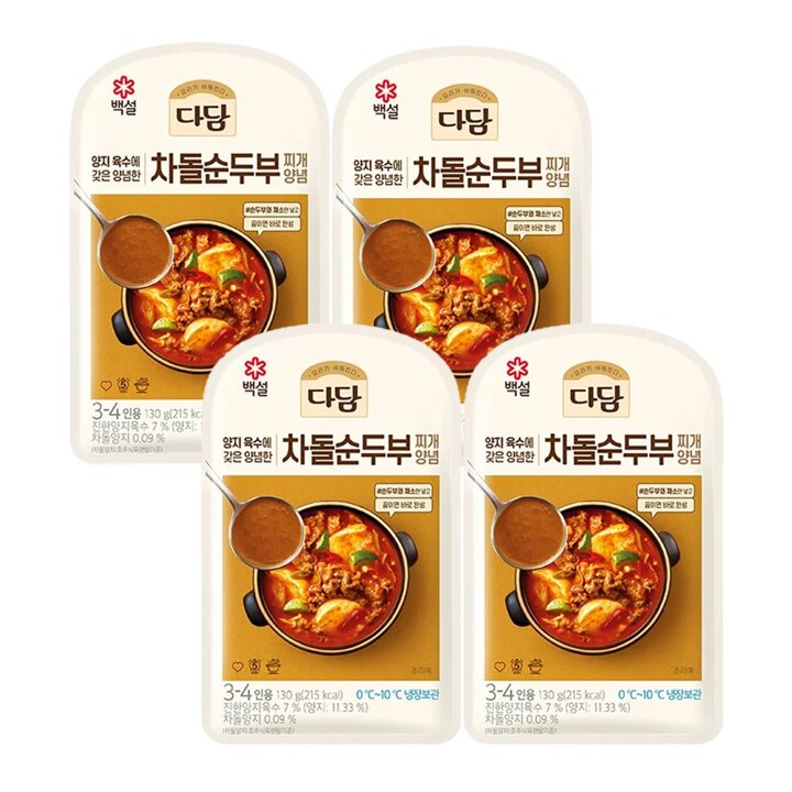 CJ 백설 다담 차돌순두부찌개양념130g x4개
