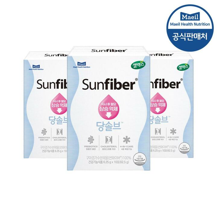 셀렉스 썬화이버 당솔브 스틱(6.25G) 구아검가수분해물 식이섬유 3개