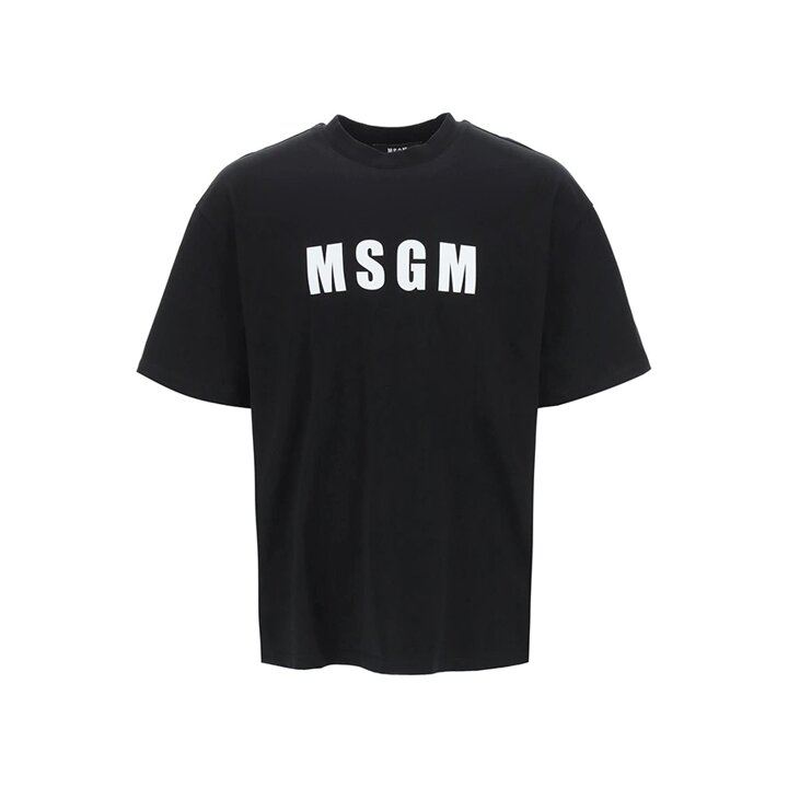 MSGM 로고 반팔티 3240MM94 227298 99 블랙