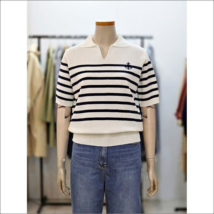 BCBG세이브존02스트라이프반팔니트B6B4K482