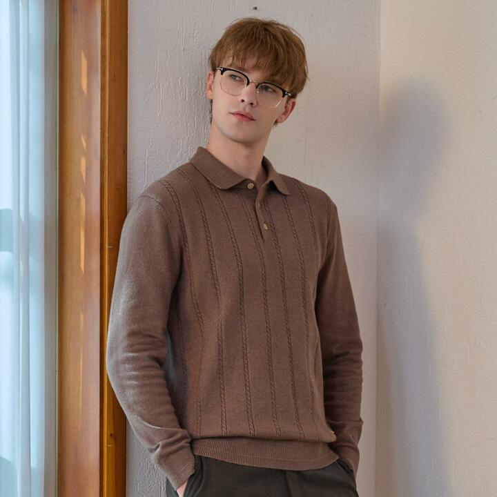 워모 25FW 케이블니트 브라운 1종