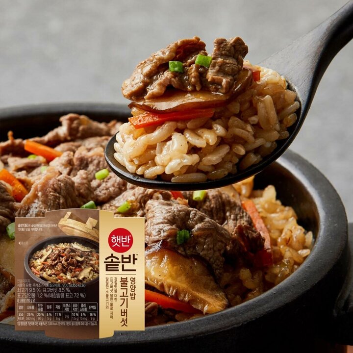 CJ 솥반 불고기버섯영양밥 200g X 18개(1박스)