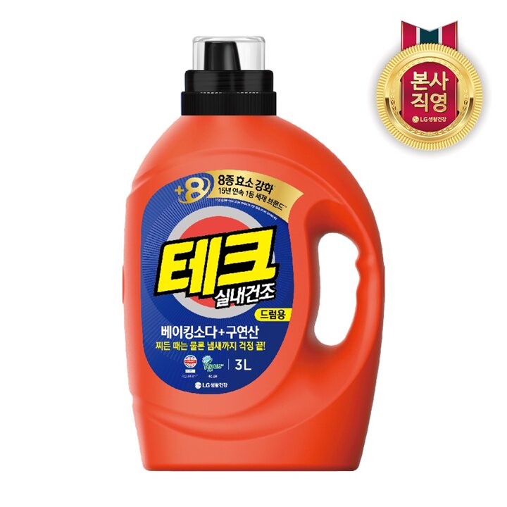 테크 베이킹소다 + 구연산 실내건조 용기 3L 드럼