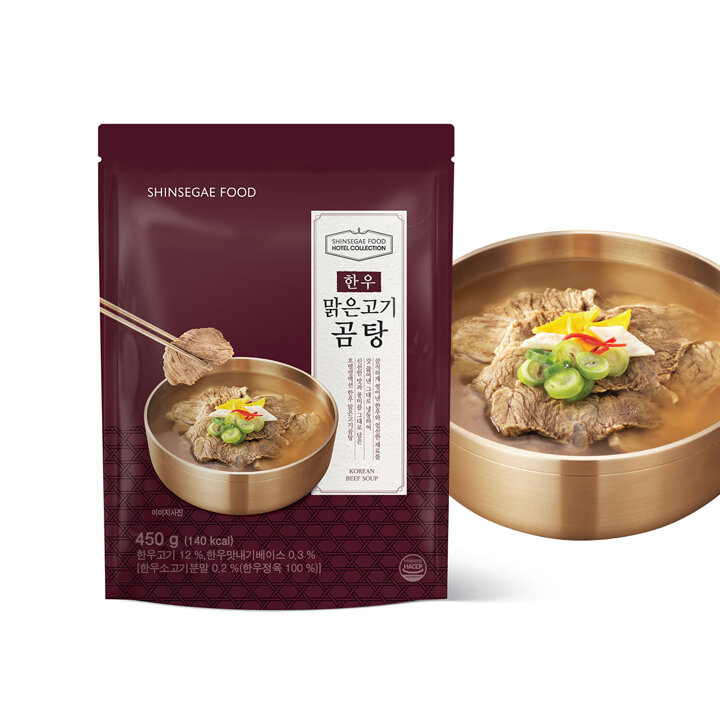 [호텔컬렉션 한우] 맑은고기곰탕 450g 2봉 + 사골고기곰탕 450g 1봉 (총 3봉) 국내산 냉동 육수