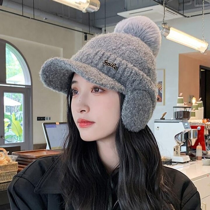 여성귀여운스타일겨울패션방한용품귀마개방울캡털모자