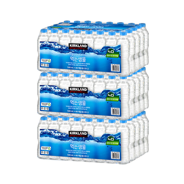 커클랜드 시그니춰 먹는샘물 무라벨 생수 500mL X 120병