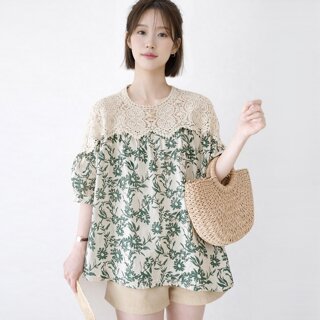 [TAG가99,000]모티브레이스나염블라우스_S5BBL011C