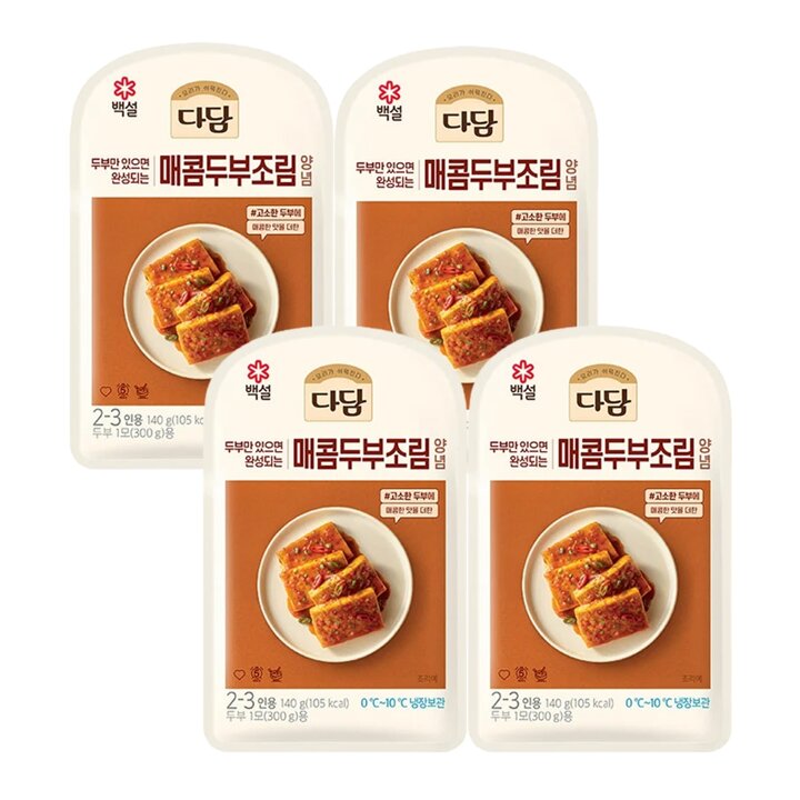 CJ 백설 다담 매콤두부조림양념140g x4개