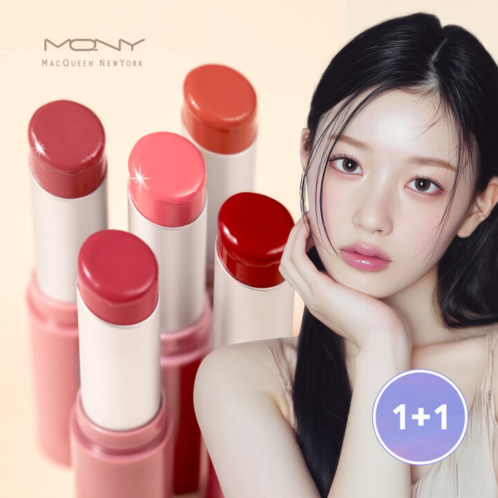 [1+1] 맥퀸뉴욕 글로우 멜팅 립스틱 /컬러 립글로스 누드 코랄 5컬러 3.5g