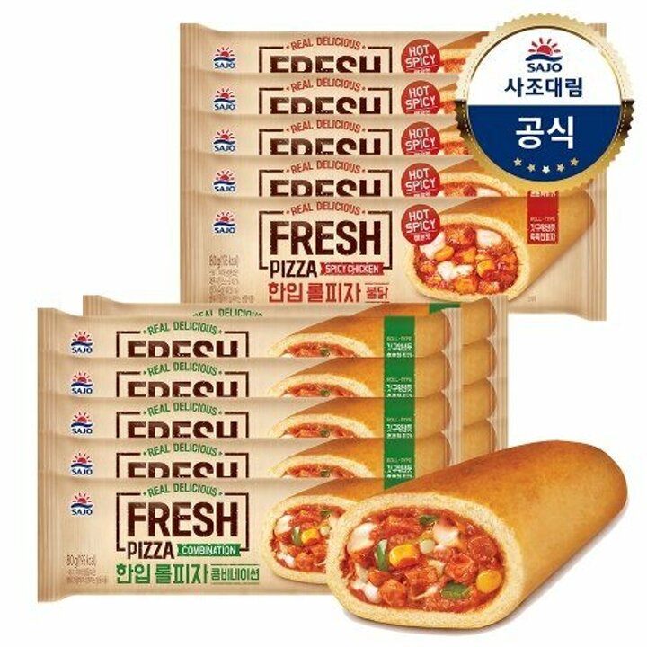 대림냉동ㅣ한입 롤피자 콤비네이션 80g x10개 + 불닭 80g x5개 
