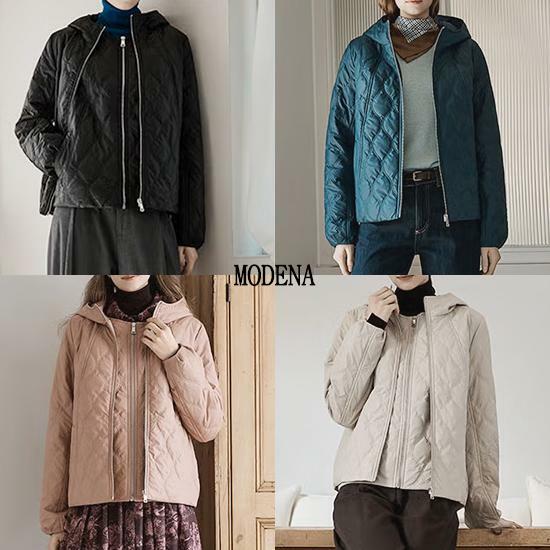 S.모데나 웨이브 패턴 경량 패딩 점퍼 4종 택1