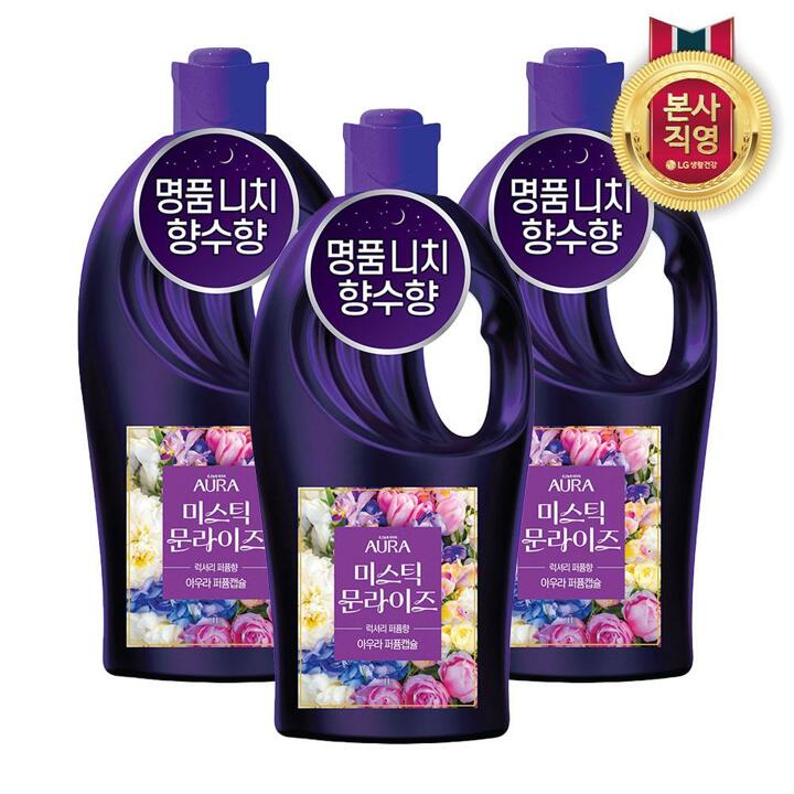 아우라 30일지속 초고농축 퍼퓸캡슐 섬유유연제 1L 미스틱문라이즈 x 3개