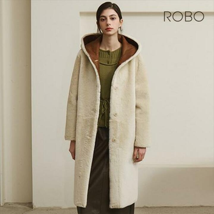 [ROBO] 로보 25FW 롱 후드 무스탕