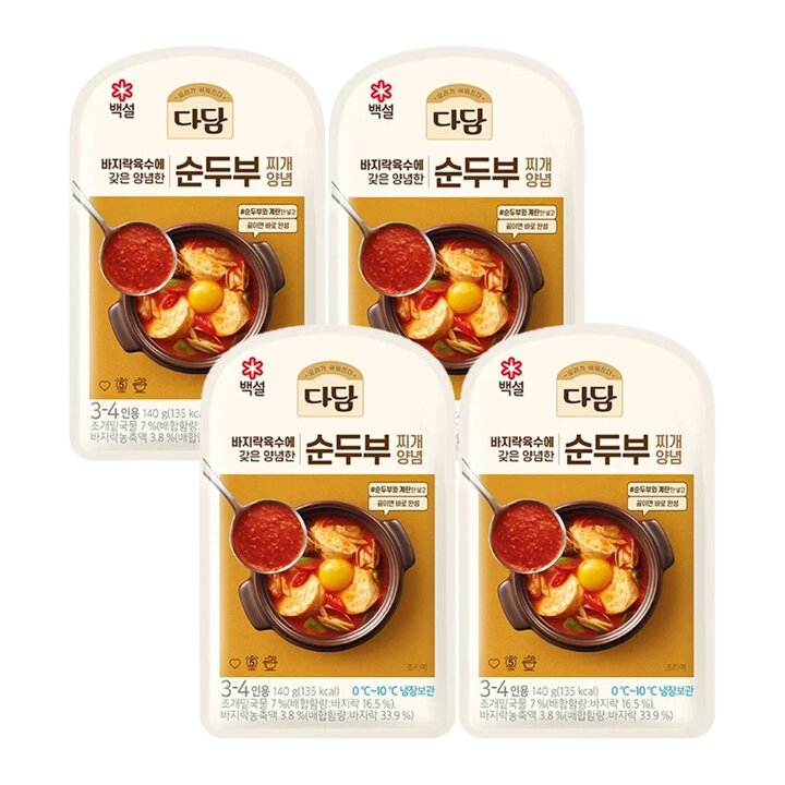 CJ 백설 다담 순두부찌개양념140g x4개