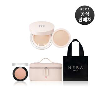 [내일도착/단독]헤라 NEW 리플렉션 스킨 글로우 쿠션 듀오(본품+리필)+아이섀도+파우치