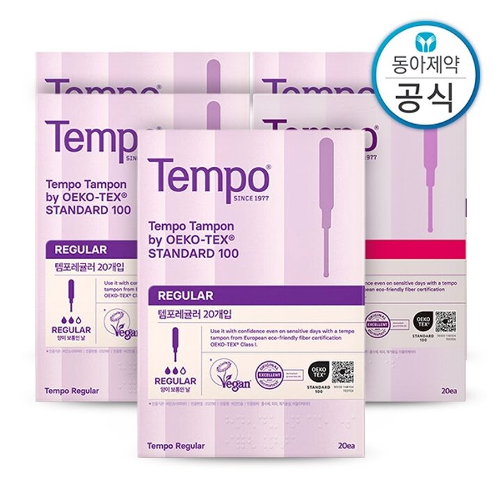 템포 탐폰 생리대 레귤러 40매+슈퍼 60매 총100매