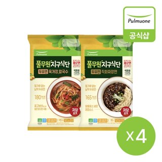풀무원 지구식단 두유면 2종 4개(육개장칼국수,직화짜장면)