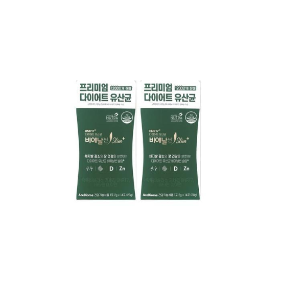 [에이스바이옴] 비에날씬 프리미엄 다이어트 유산균 슬림 플러스 2g x 14포 2개 -AO-