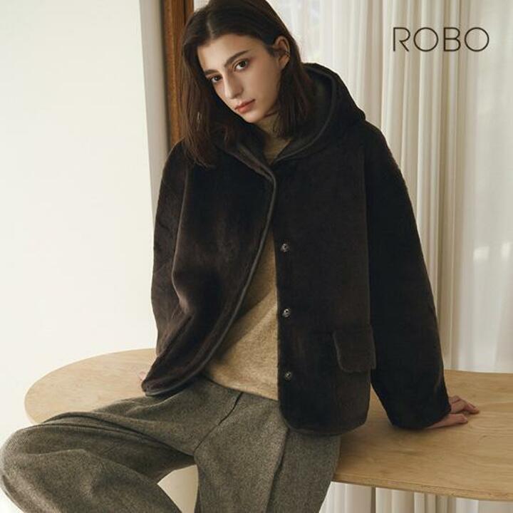[ROBO] 로보 25FW 리버시블 후드 숏 무스탕