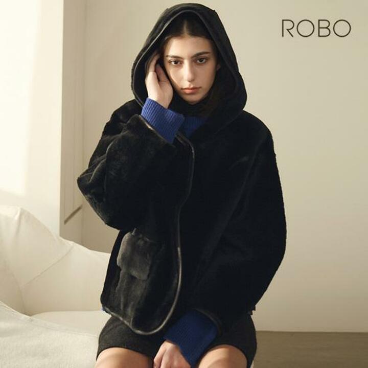 [ROBO] 로보 25FW 리버시블 후드 숏 무스탕