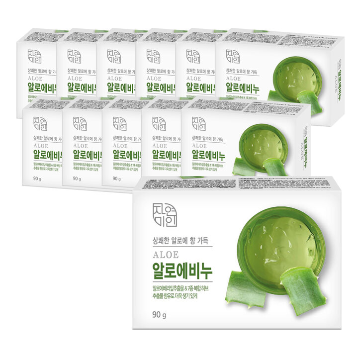 무궁화 자연미인 알로에비누 90g x 12개