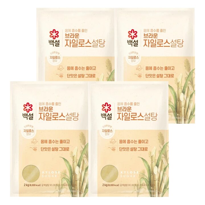 CJ 백설 브라운자일로스설탕 2kg x4개