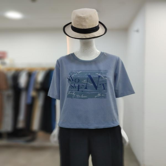 SI 세이브존04 라운드 폰트 피그먼트 티셔츠 SKI1128330BL (50310775)