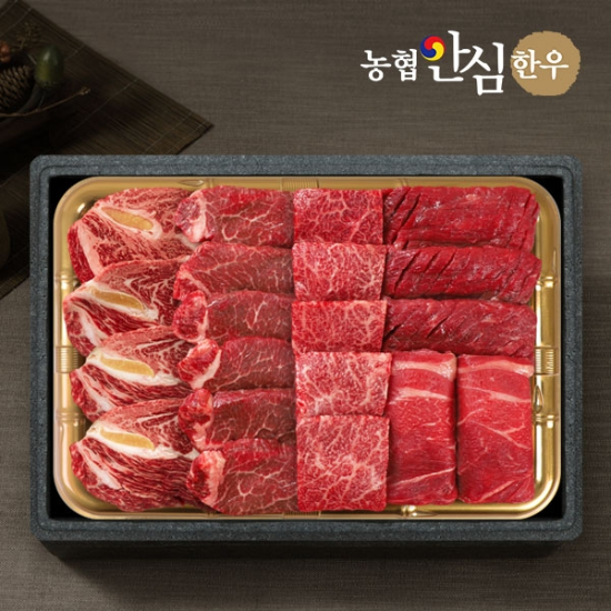 (주)인정푸드테크 [농협안심한우] 1등급 한우 품격채반 1.4kg(등심+특수부위+안심+불고기+국거리)
