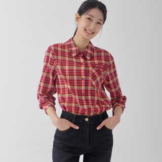 [지센] (2컬러) 포켓 디테일 체크 셔츠 LCWSO828_미판매