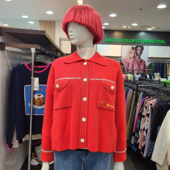 스티치점퍼형가디건(BAKC71361)DG