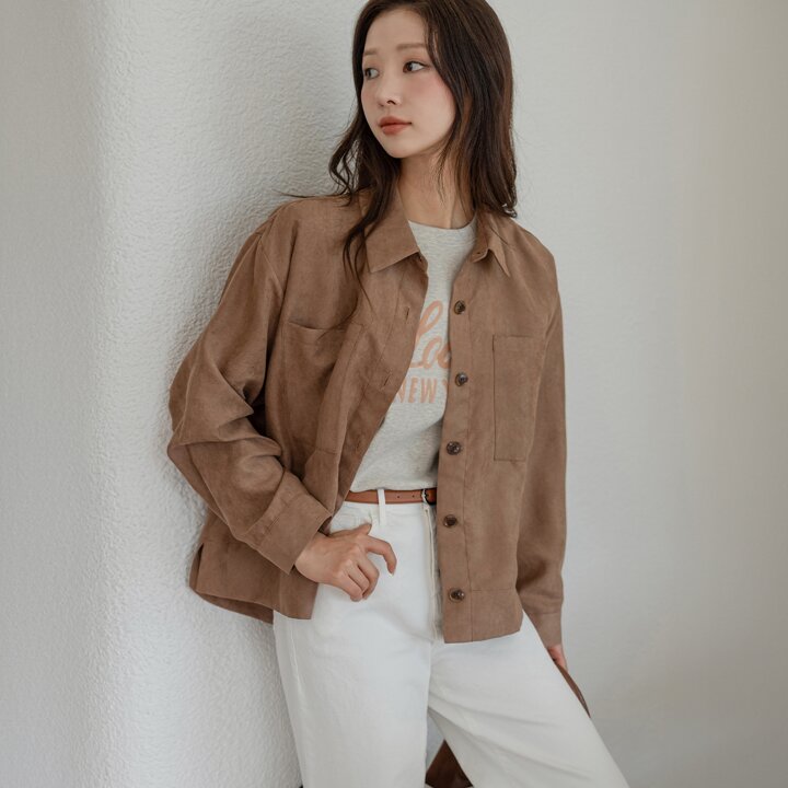 테렌 스웨이드 자켓 셔츠