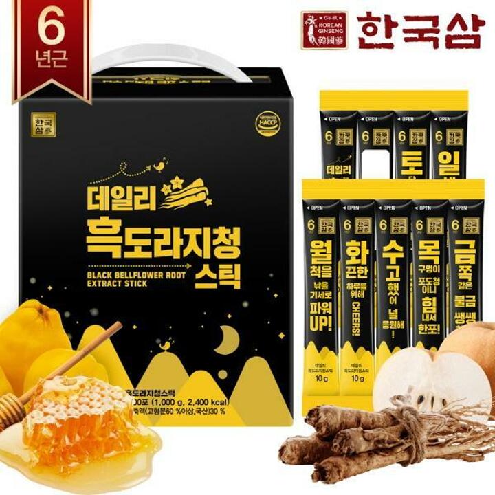 한국삼 데일리 흑도라지청스틱 10g 100포