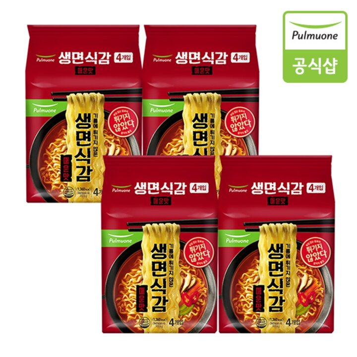 풀무원  생면식감 매운맛4인[1pack] 383.6g 4개