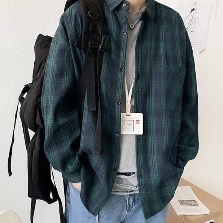 31592244-체크패턴오시크버핏클래식셔츠캐주얼남방봄가을코디
