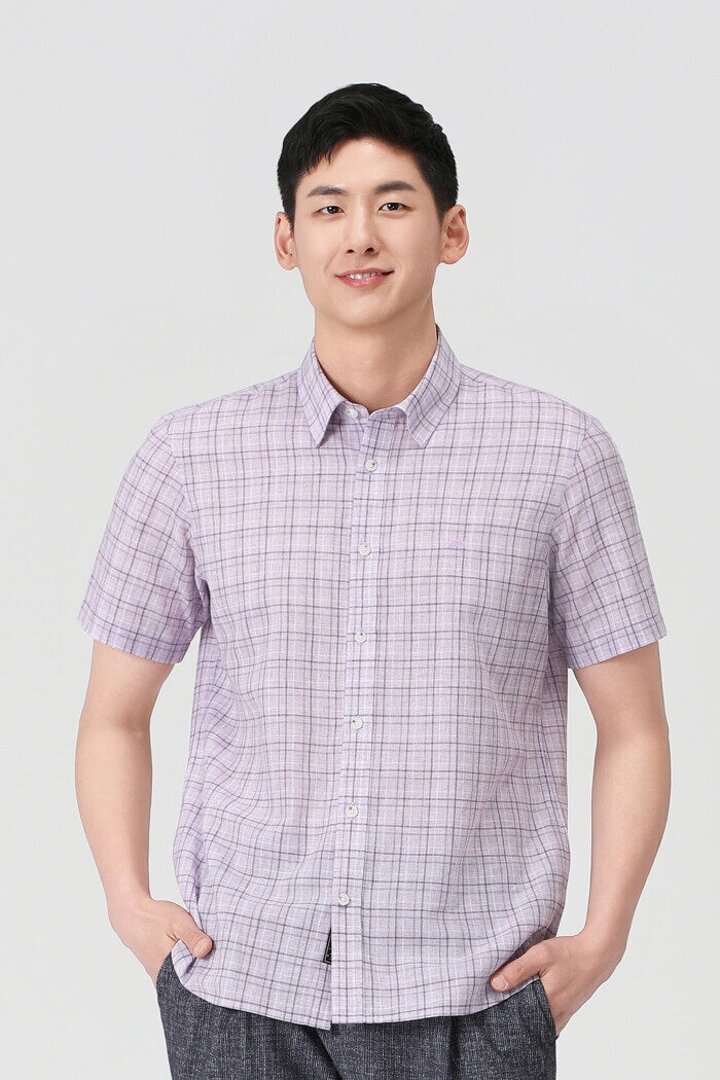 1L31505 린넨혼방 중체크 셔츠IC
