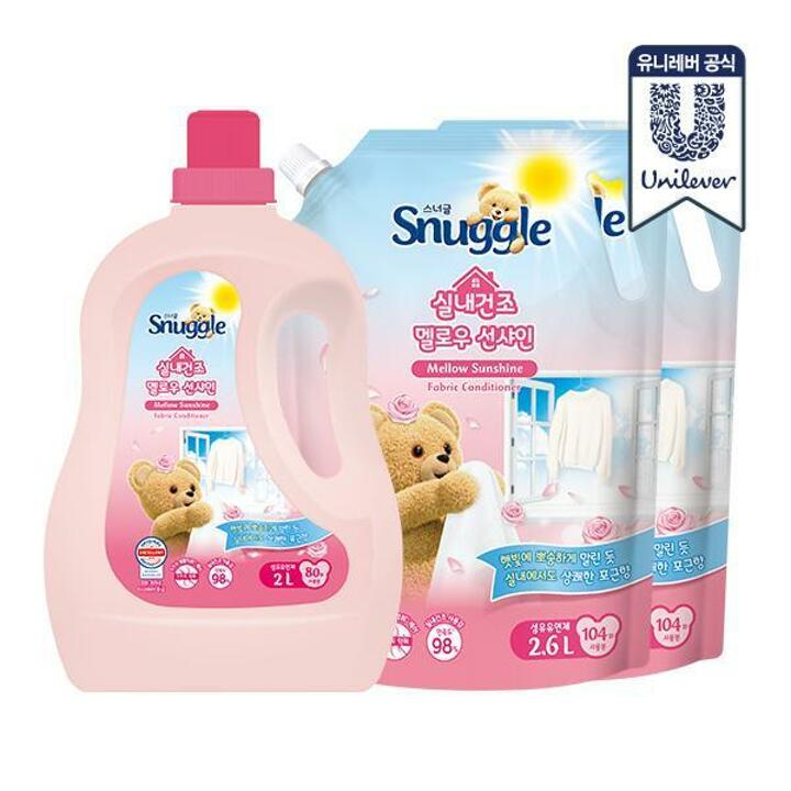 스너글 멜로우 선샤인 섬유유연제 2L + 2.6L x 2개
